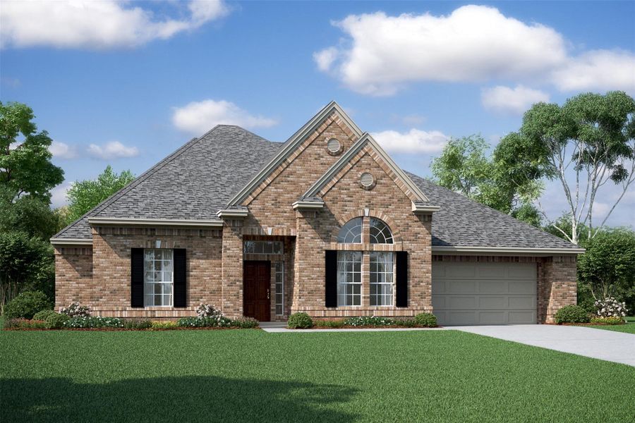 Lovely Hayden design by K. Hovnanian Homes in elevation A built in Tejas Landing. (*Artist rendering used for illustration purposes only.) Lovely Hayden design by K. Hovnanian Homes in elevation A built in Tejas Landing. (*Artist rendering used for illustration purposes only.)