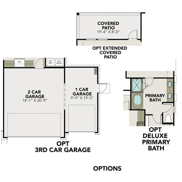 2D floor plan layout for the The Laguna with 3-Car Garage by Davidson Homes LLC in River Ranch Meadows, Dayton, TX (Image 6).