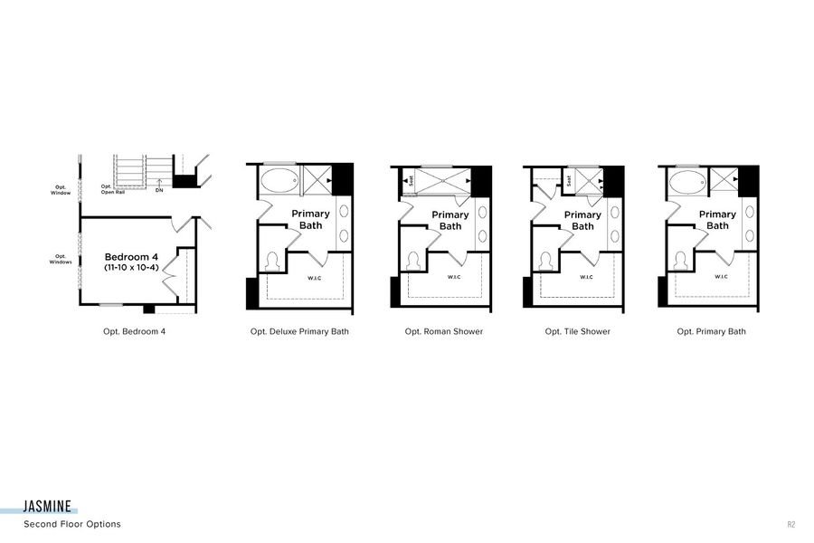 2D floor plan layout for the Jasmine by DRB Homes in Ridgewood, Shelbyville, TN (Image 3).