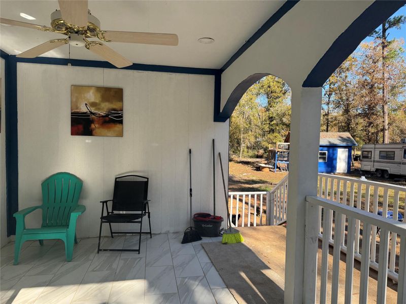 Exterior details and patio area of a home in , Livingston (Image 20).