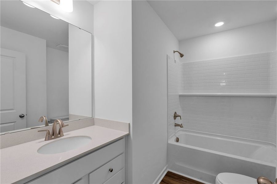 This modern bathroom features clean lines and a fu This modern bathroom features clean lines and a fu