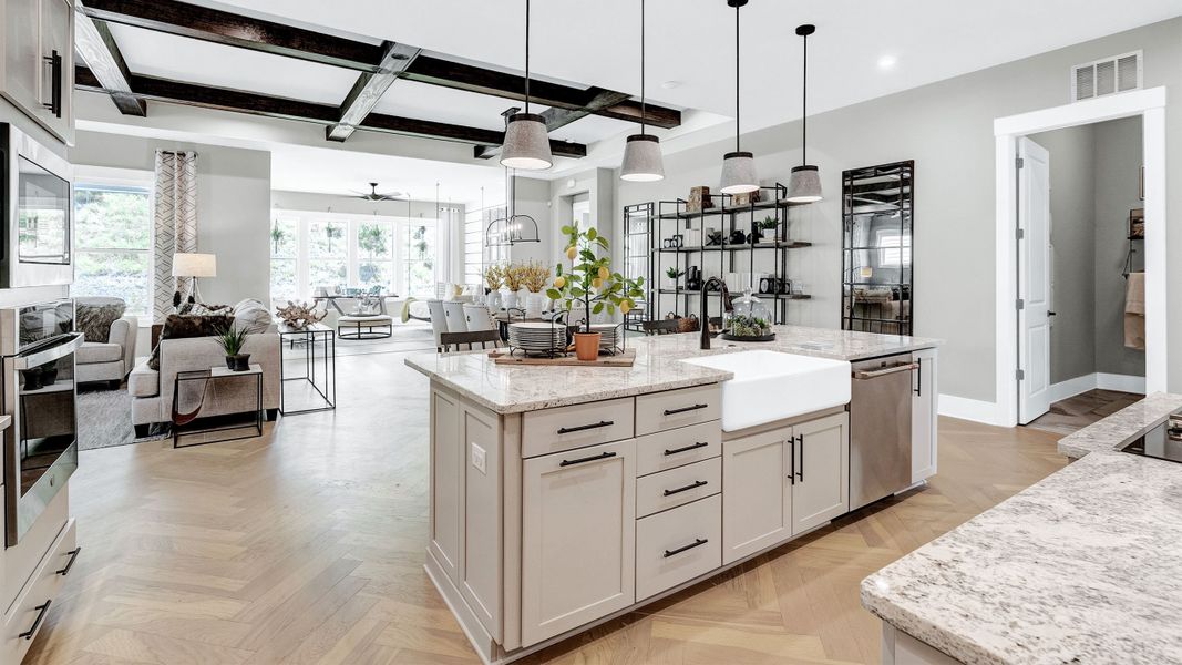 Kitchen onto Dining and Great Room