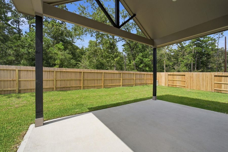 Exterior details and patio area of a home in Sundance Cove, Crosby (Image 4). Exterior details and patio area of a home in Sundance Cove, Crosby (Image 4).