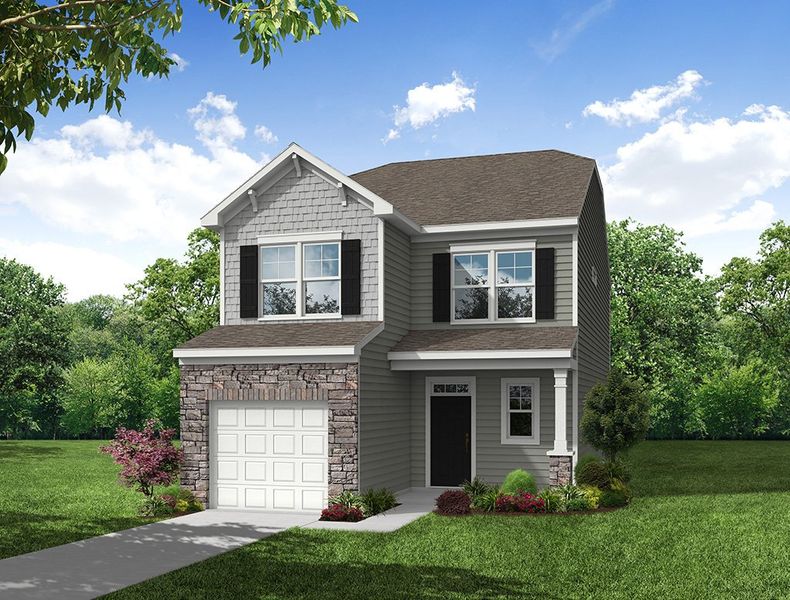 Representative exterior photo of a completed home built from the Whitlock by Eastwood Homes in Caldwell Forest, Charlotte, NC (Image 6).