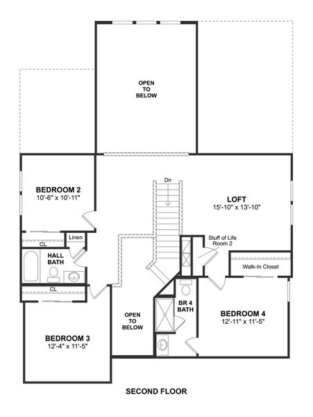 2D floor plan layout for the Omaha by K. Hovnanian® Homes in Oakberry Trails, Waller, TX (Image 5). 2D floor plan layout for the Omaha by K. Hovnanian® Homes in Oakberry Trails, Waller, TX (Image 5).