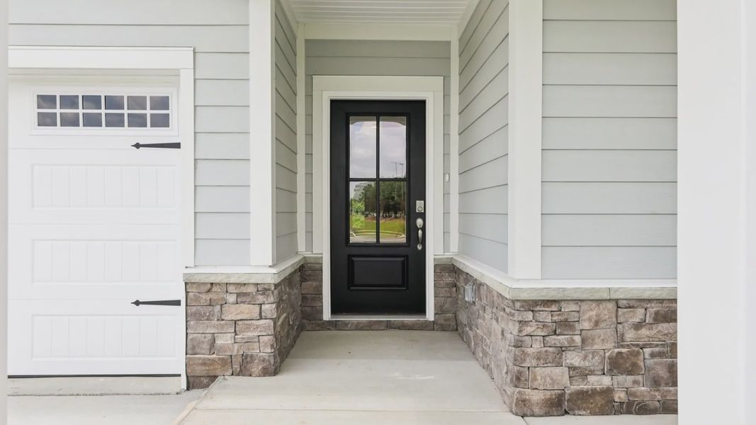 Front Exterior Entryway with Black Door