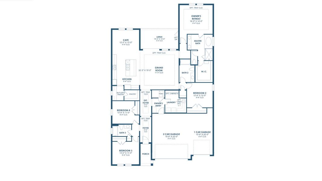 2D floor plan layout for the Bayside I by Homes by WestBay in Pasadena Woods, Dade City, FL (Image 3). 2D floor plan layout for the Bayside I by Homes by WestBay in Pasadena Woods, Dade City, FL (Image 3).