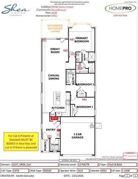 2D floor plan layout of this home in Woodhavyn 40', Magnolia, TX (Image 5).