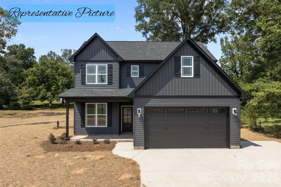 Front exterior of a new home in , Albemarle, NC, highlighting curb appeal (Image 2). Front exterior of a new home in , Albemarle, NC, highlighting curb appeal (Image 2).