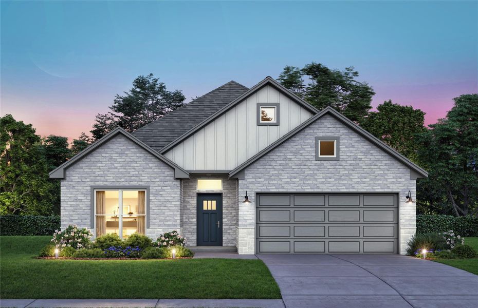 Front exterior of a new home in Lexington Heights, Willis, TX, highlighting curb appeal (Image 1). Front exterior of a new home in Lexington Heights, Willis, TX, highlighting curb appeal (Image 1).