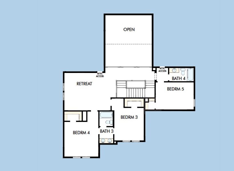 2D floor plan layout for the The Rockwall by David Weekley Homes in Briggs Ranch – Signature Legacy Series, San Antonio, TX (Image 3). 2D floor plan layout for the The Rockwall by David Weekley Homes in Briggs Ranch – Signature Legacy Series, San Antonio, TX (Image 3).