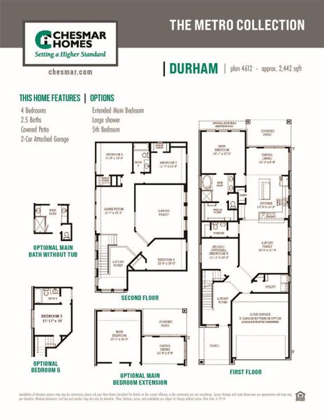 2D floor plan layout of this home in Emory Glen, Magnolia, TX (Image 3).