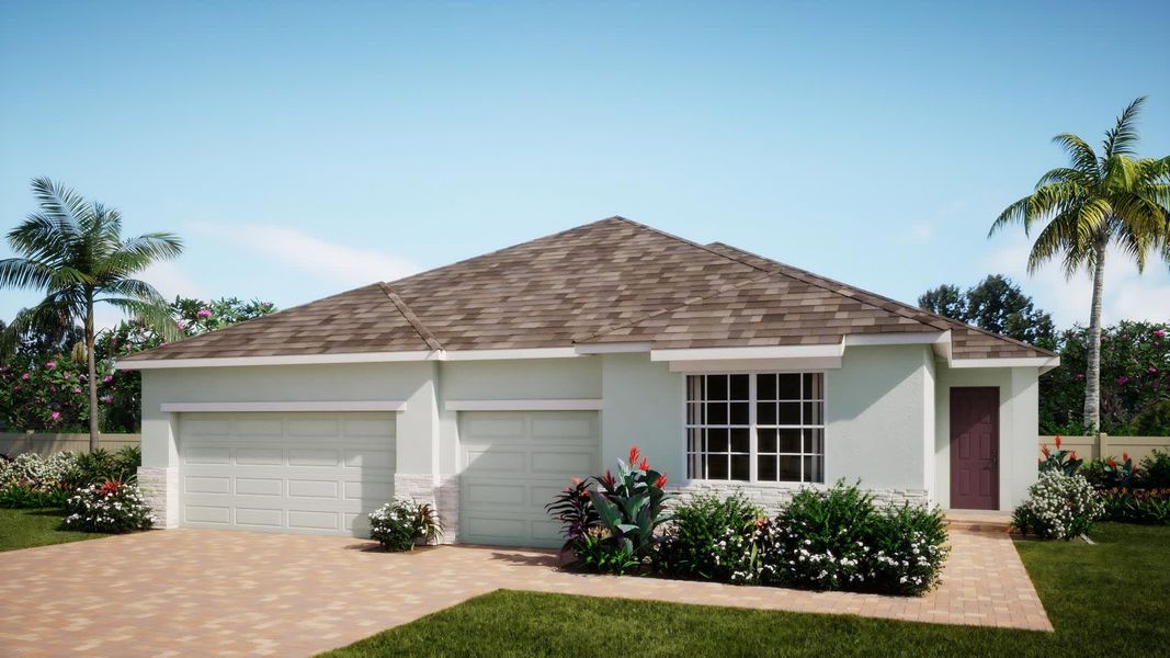 Traditional Elevation with Stone | Serenity at Storey Creek in Kissimmee, FL by Landsea Homes