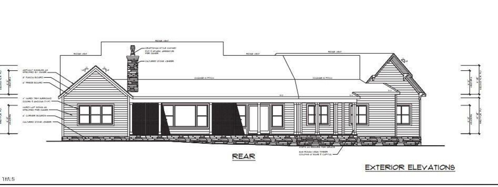 Rear elevations