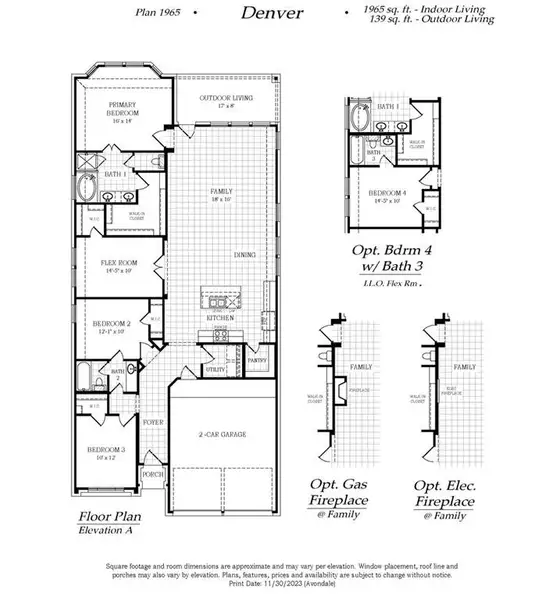 2D floor plan layout of this home in Avondale, Fate, TX (Image 3).