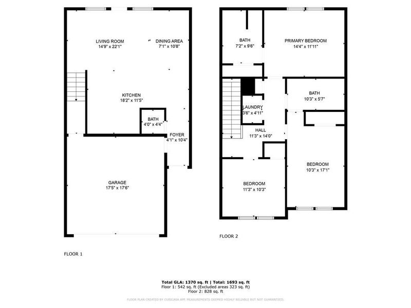 2D floor plan layout of this home in , Stone Mountain, GA (Image 2).