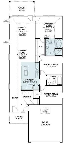 2D floor plan layout of this home in Pinewood at Grand Texas, New Caney, TX (Image 4).