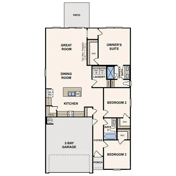 2D floor plan layout of this home in Meadow Creek Village, Locust, NC (Image 2).