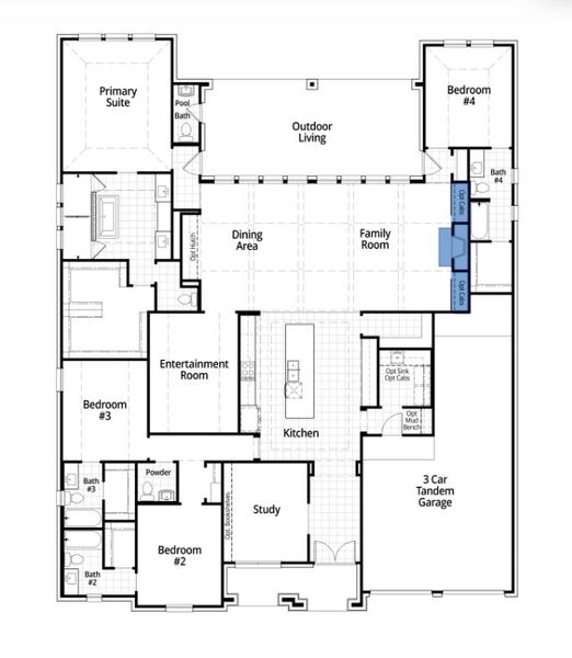 2D floor plan layout for the Barletta Plan by Highland Homes in The Parks at Wilson Creek: 74ft. lots, Celina, TX (Image 4). 2D floor plan layout for the Barletta Plan by Highland Homes in The Parks at Wilson Creek: 74ft. lots, Celina, TX (Image 4).