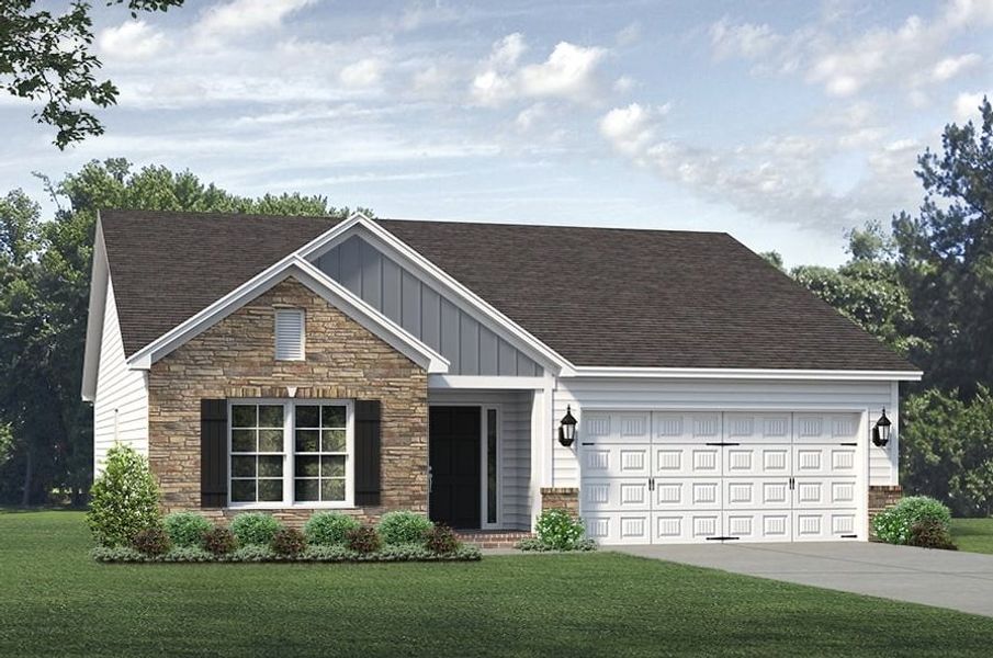 Representative exterior photo of a completed home built from the Ellerbe by Keystone Homes NC in Sullivans Reserve, Walkertown, NC (Image 26).