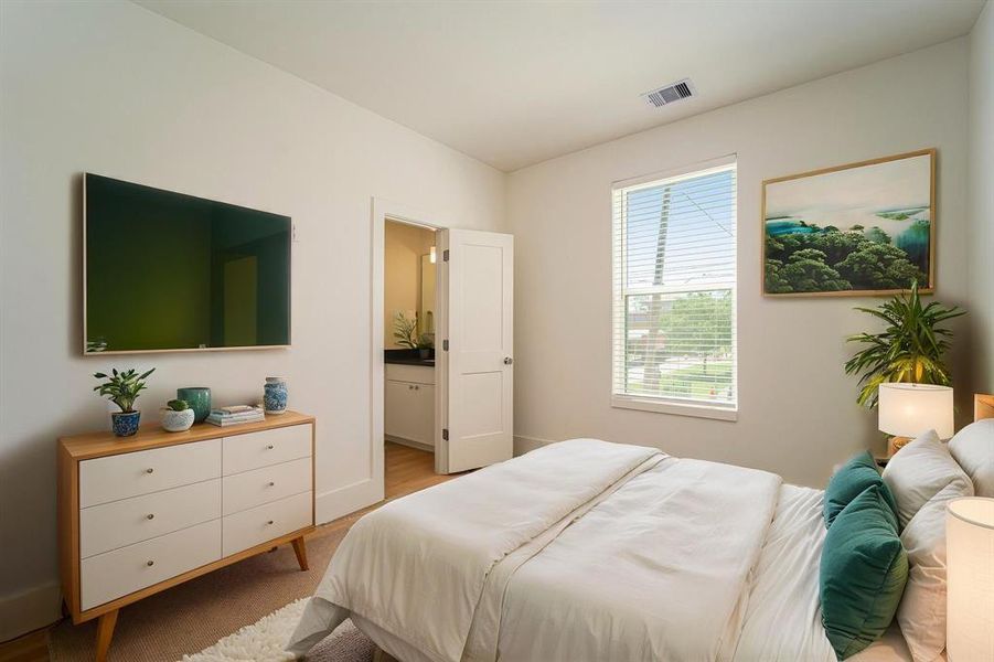 Virtual Staged Third Bedroom Model Home, Finishes of homes may vary