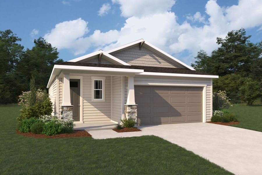 Representative exterior photo of a completed home built from the Valeria by Mattamy Homes in RiverTown, St. Johns, FL (Image 1). Representative exterior photo of a completed home built from the Valeria by Mattamy Homes in RiverTown, St. Johns, FL (Image 1).
