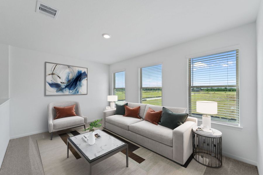 Representative furnished interior of a home built from the Dinero by Centex in Pinara Pines, Conroe (Image 10). Representative furnished interior of a home built from the Dinero by Centex in Pinara Pines, Conroe (Image 10).