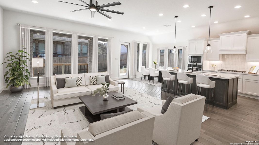 Furnished interior view inside a new home in Homestead 65', Schertz (Image 11).