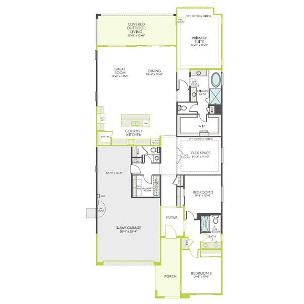 2D floor plan layout of this home in Waterston Central, Gilbert, AZ (Image 4).