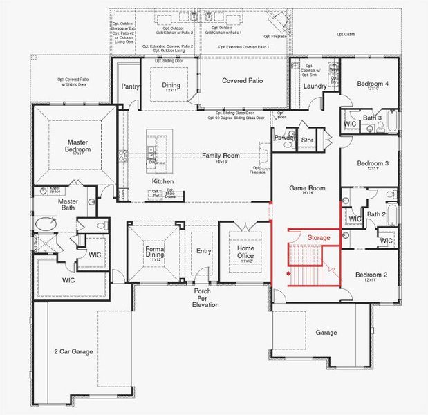 2D floor plan layout for the Bulverde II by Scott Felder Homes in Leander Estates, Leander, TX (Image 2). 2D floor plan layout for the Bulverde II by Scott Felder Homes in Leander Estates, Leander, TX (Image 2).