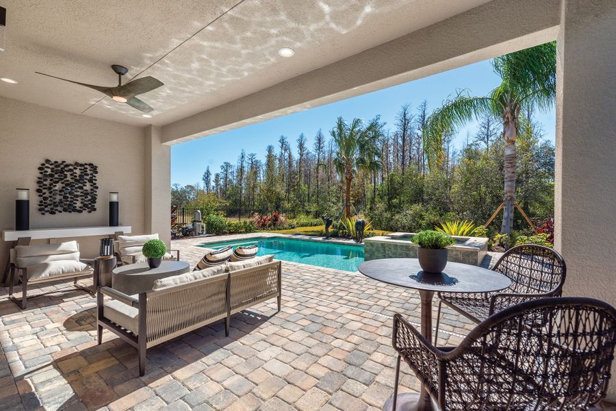 Representative exterior details of a home built from the Claudia by GL Homes in Valencia Ridge (55+), Wesley Chapel (Image 4).