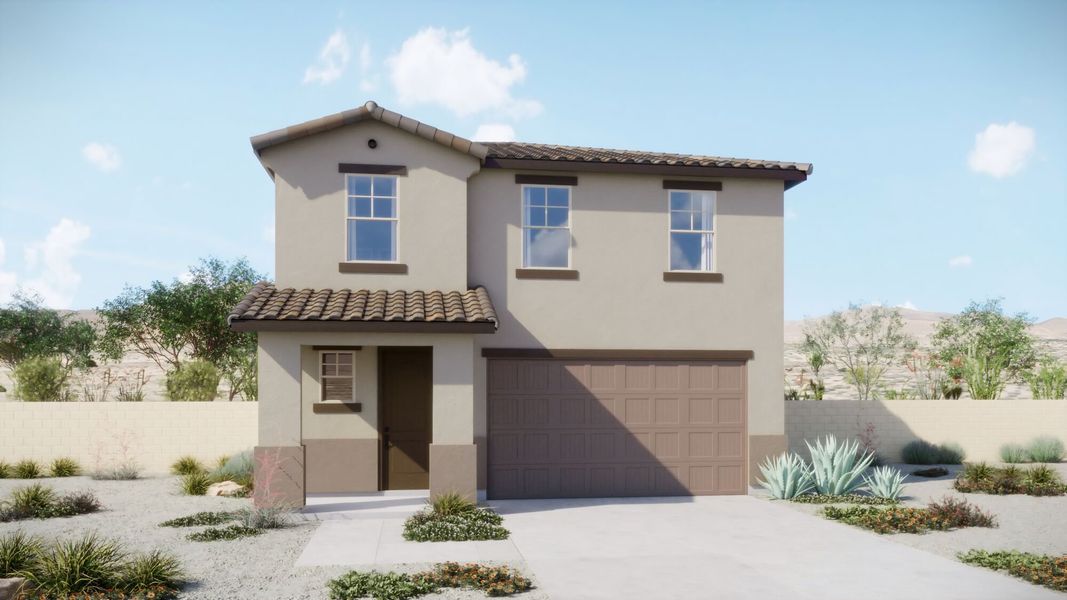 Representative exterior photo of a completed home built from the Walnut by Mattamy Homes in Blackhawk, Tucson, AZ (Image 18). Representative exterior photo of a completed home built from the Walnut by Mattamy Homes in Blackhawk, Tucson, AZ (Image 18).