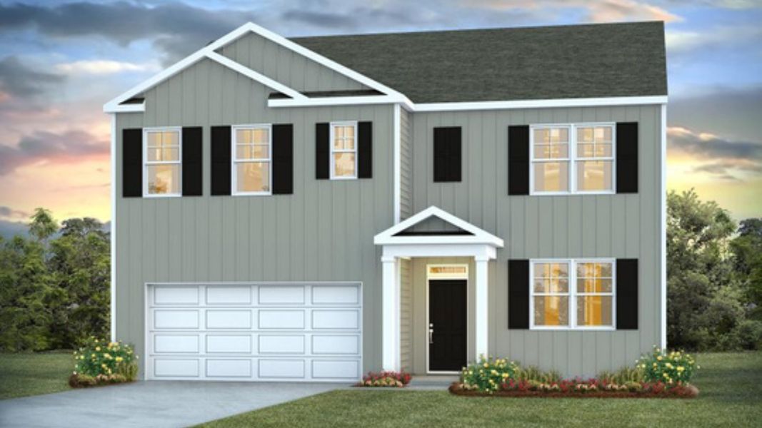 Representative exterior photo of a completed home built from the Hayden by D.R. Horton in Pine Hills at Cane Bay, Summerville, SC (Image 14).