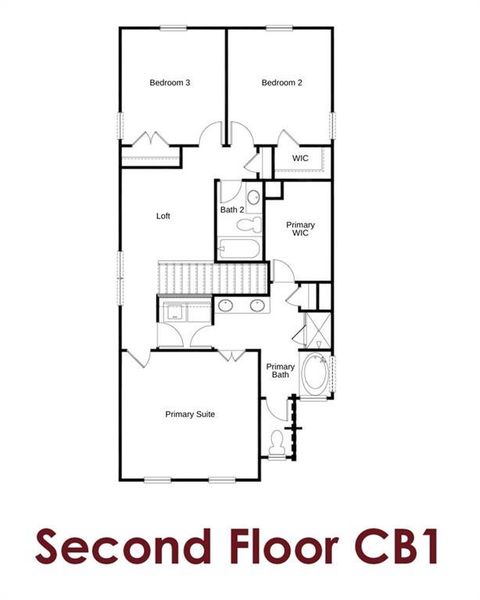 2D floor plan layout of this home in Millstone at Mundy Mill, Gainesville, GA (Image 5).