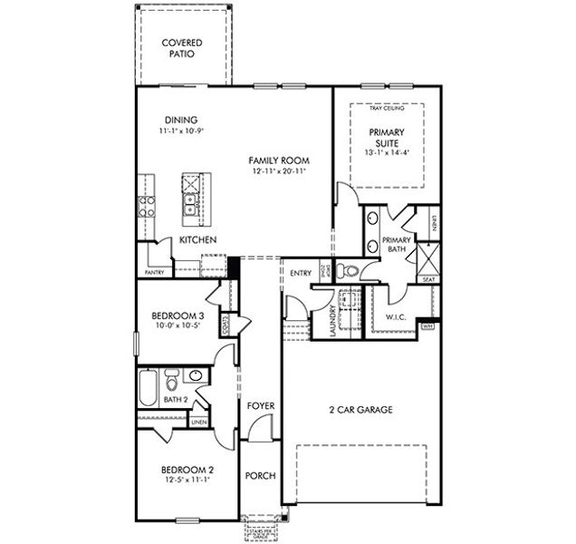 2D floor plan layout of this home in Oxford Station, Salisbury, NC (Image 3).