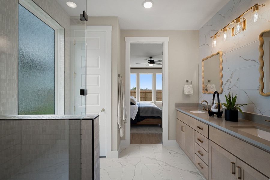 Furnished interior view inside a new home in Terrace Collection At Turner's Crossing, Buda (Image 39).