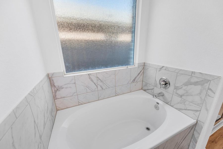 Bathroom with a garden tub