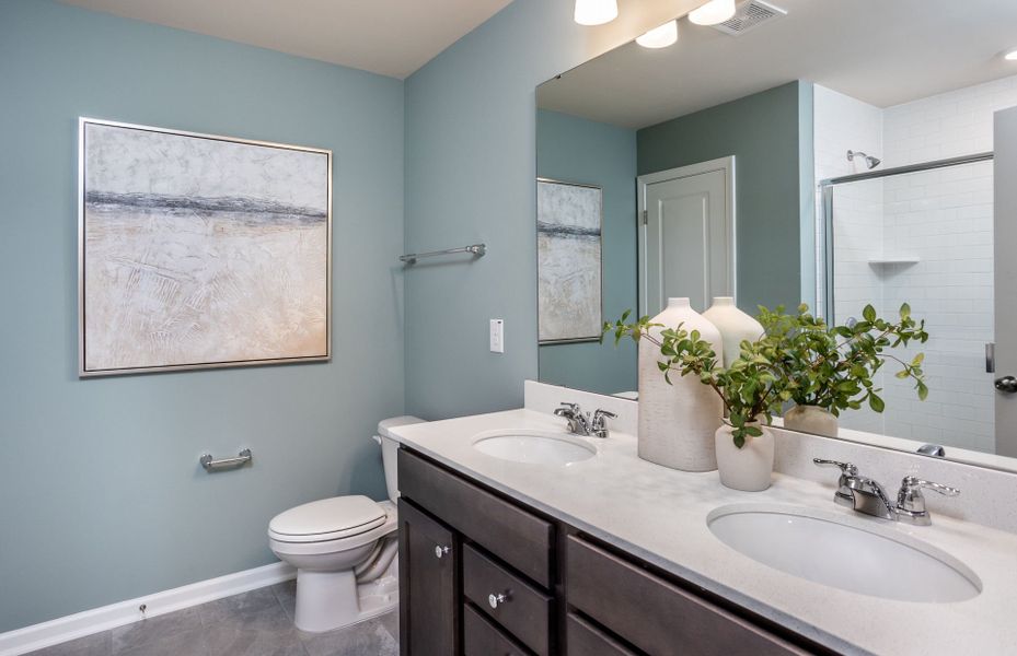 Furnished interior view inside a new home in Exchange at 401, Raleigh (Image 10).