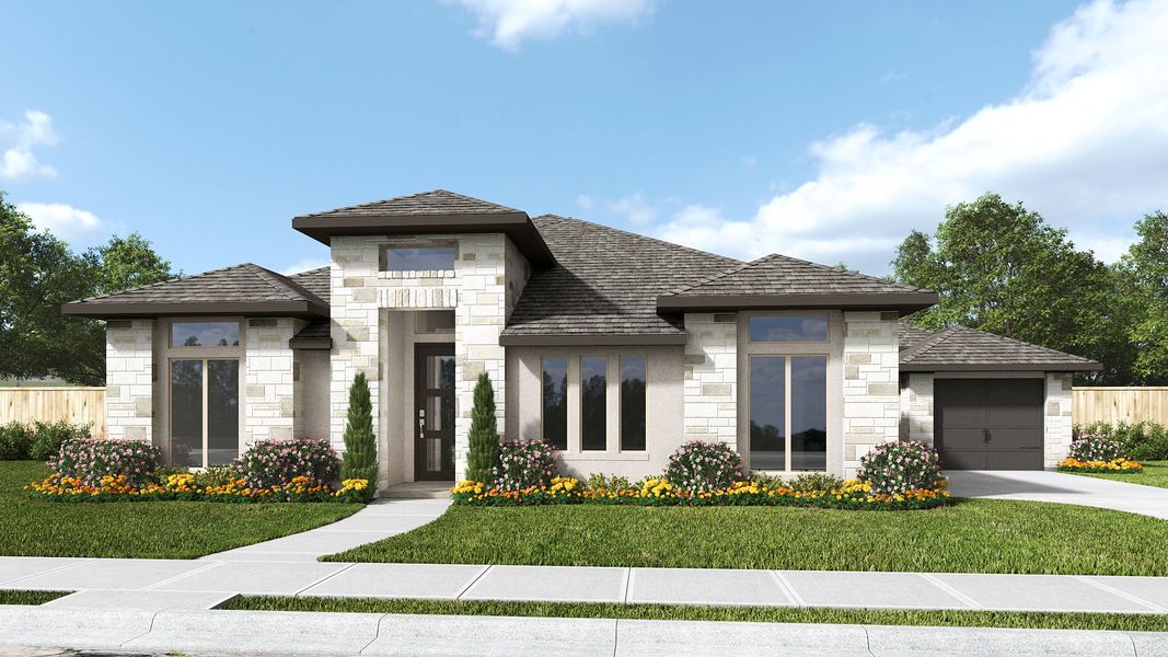 Representative exterior photo of a completed home built from the 3433W by Perry Homes in Terraces, Rockwall, TX (Image 11).