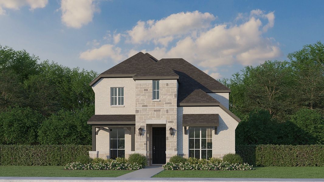 Plan 1409 Elevation B w/ Stone