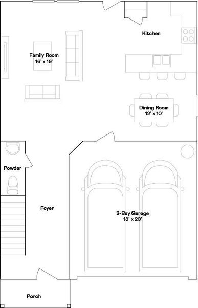 2D floor plan layout of this home in Avalon Ridge: Cottage, Conroe, TX (Image 5).