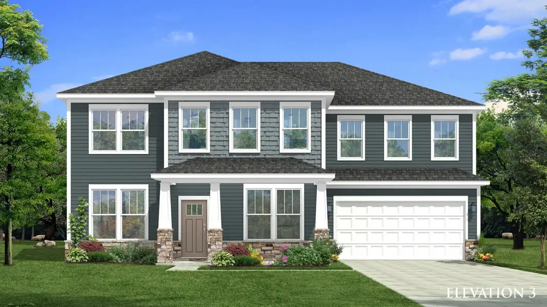 The Townsend Design elevation 3 at Lakeside Glen by premier builder DRB Homes in York, SC. The Townsend Design elevation 3 at Lakeside Glen by premier builder DRB Homes in York, SC.