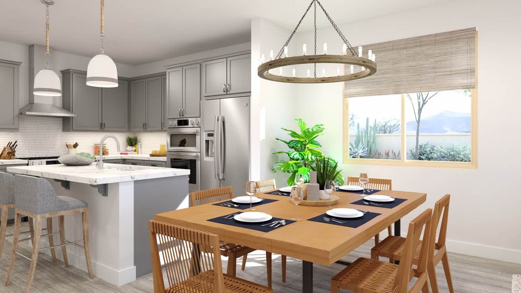 Dining Rendering - Cottonwood at Northern Farms in Waddell, Arizona | Landsea Homes