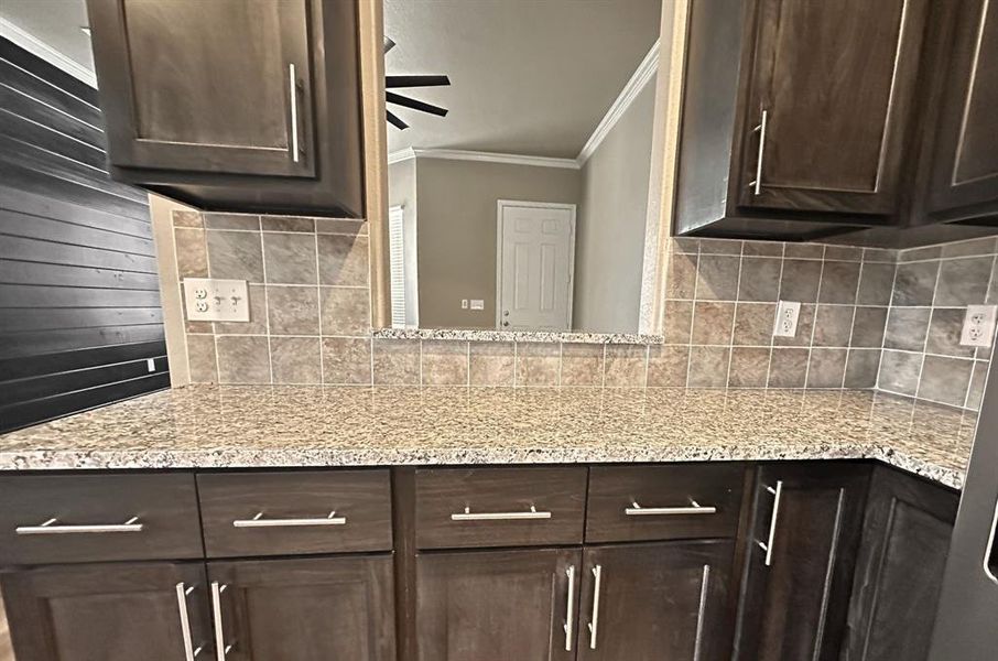 This granite is STUNNING. Architectural details abound.