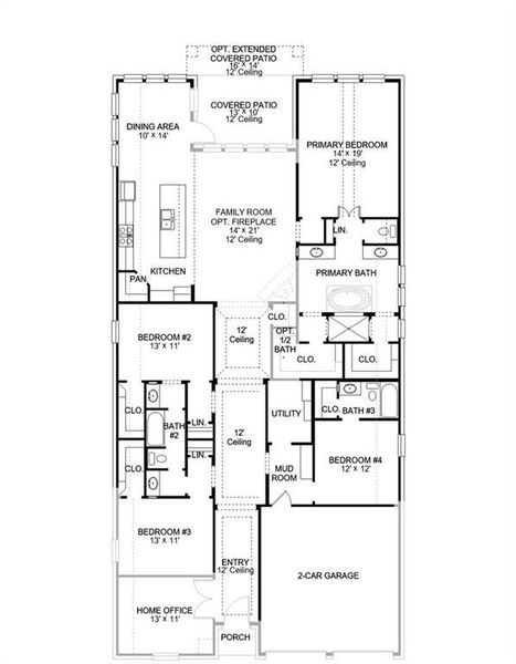 2D floor plan layout of this home in Meraki, Forney, TX (Image 2).