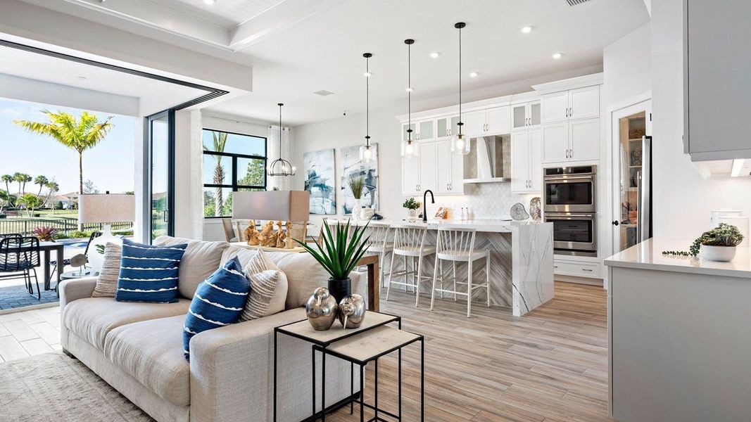 Great Room to Kitchen - Model shown from sister community
