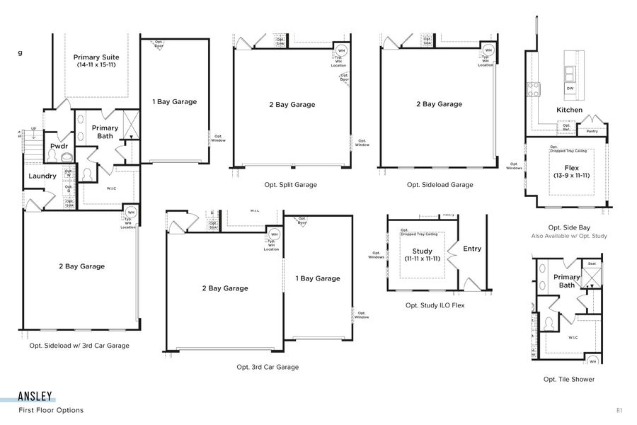 2D floor plan layout for the Ansley by DRB Homes in Riley Farms, Rockvale, TN (Image 4).