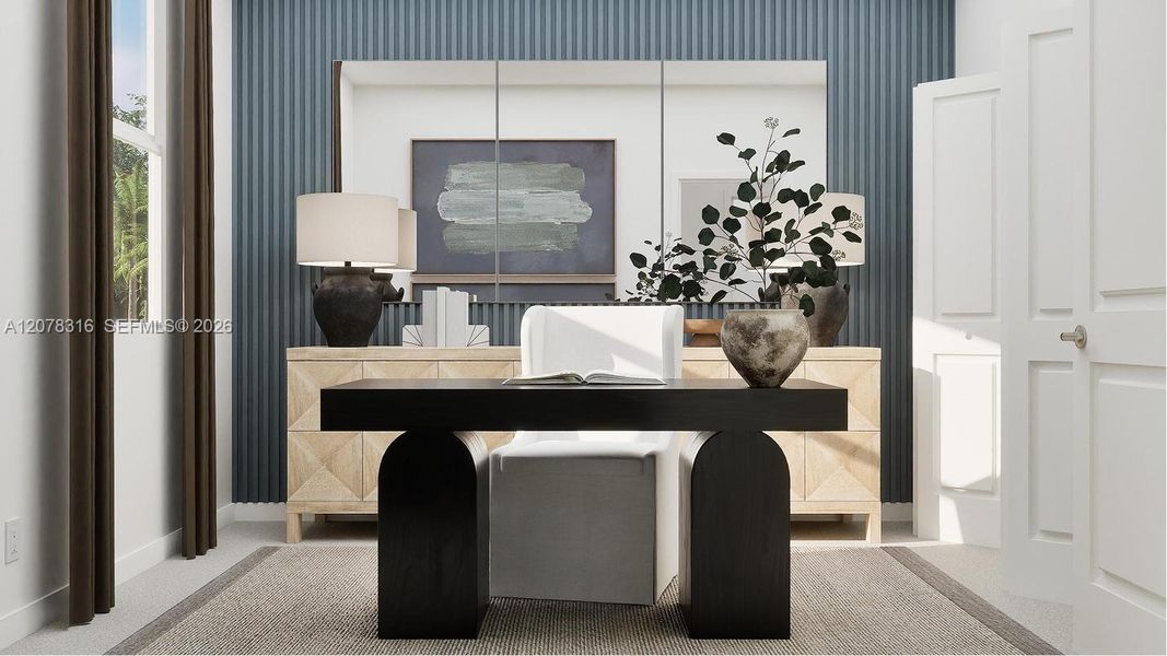 With a total of four bedrooms, homeowners can take their pick of turning the bedrooms into a custom office for remote work. With a total of four bedrooms, homeowners can take their pick of turning the bedrooms into a custom office for remote work.