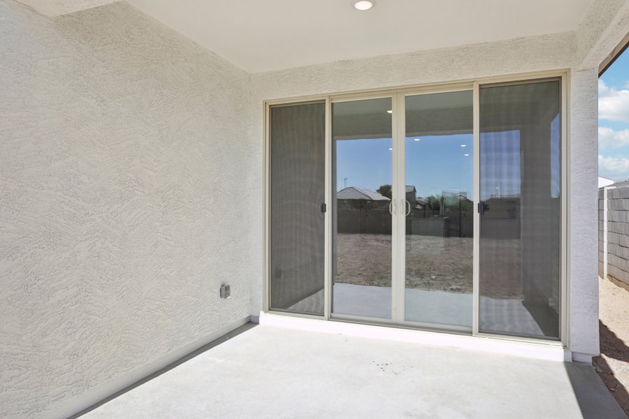 Covered patio. Finishes and options may vary by community.