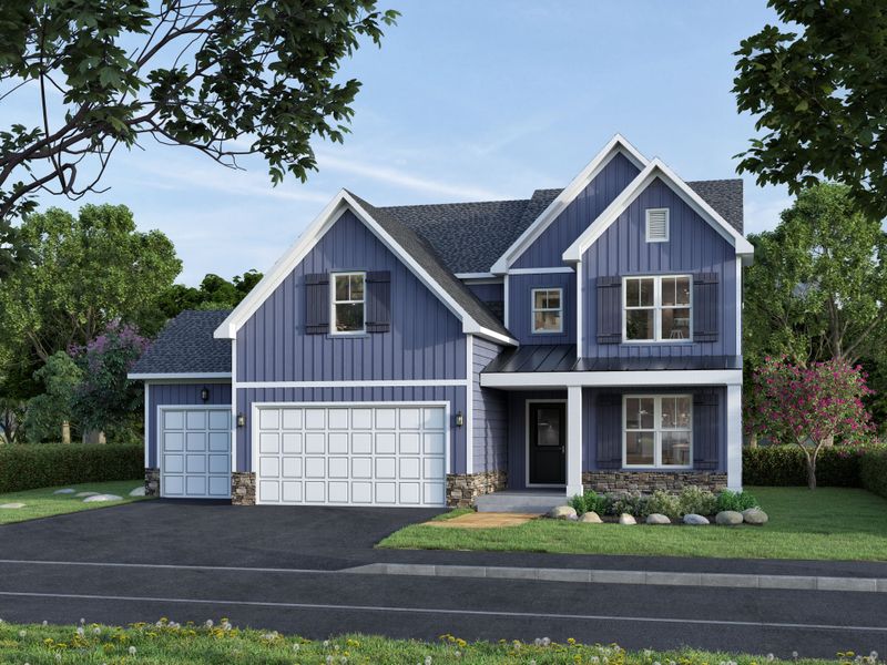 Representative exterior photo of a completed home built from the Fontana by Caruso Homes in Blue Run, Raleigh, NC (Image 23). Representative exterior photo of a completed home built from the Fontana by Caruso Homes in Blue Run, Raleigh, NC (Image 23).